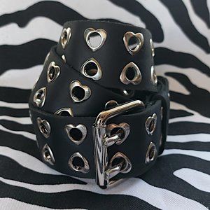 Black Heart Double Grommet Belt